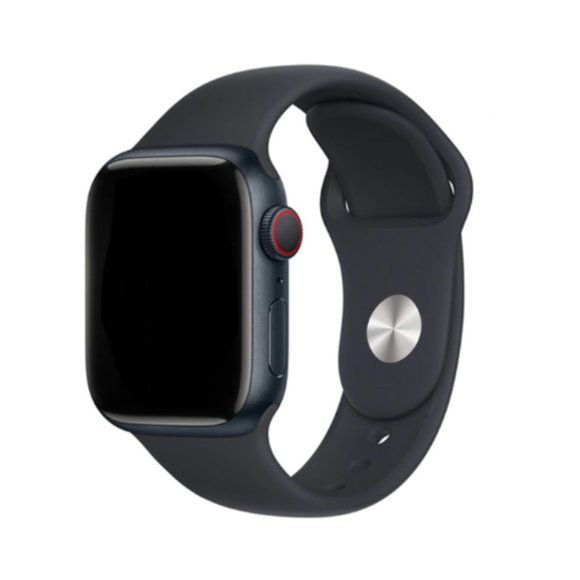 NEW BAND BLACK Sport Silicone For Apple Watch - Picture 1 of 4